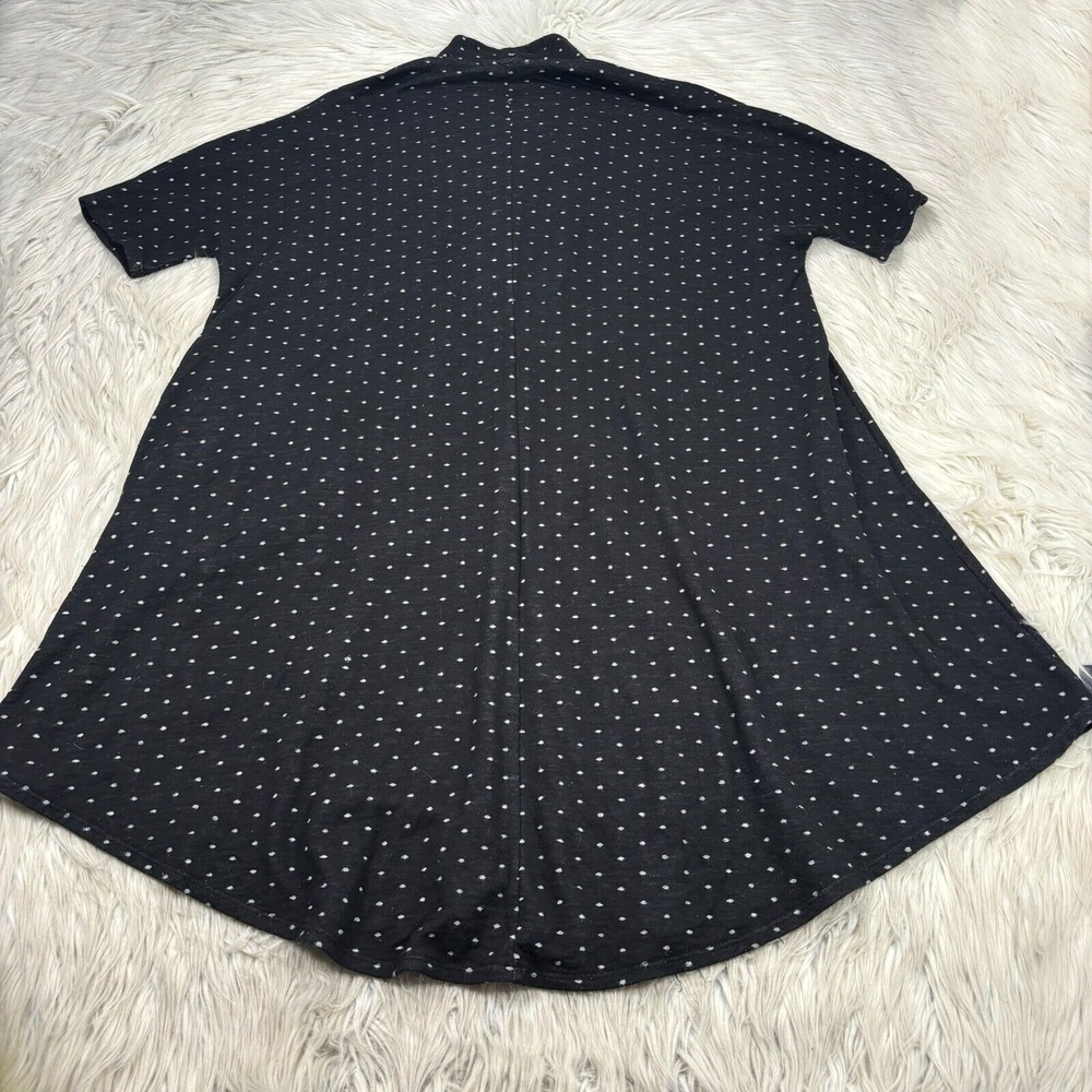 Curator Women's M Black White Zip Neck Polka Dot Knit A-Line Dress - Picture 6 of 7